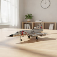 French Fighter Jet Historic Fighter Model Plane Silvery Die-Cast Aircraft toy Detailed Cast-Metal Plane Model for History Buffs