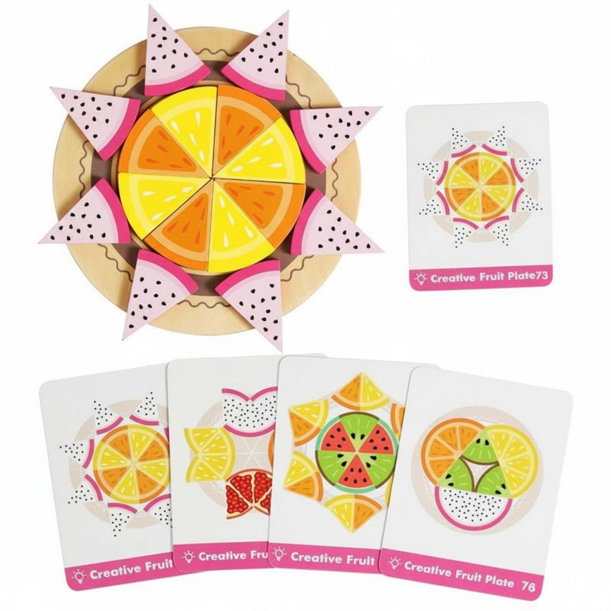 Early Learning Developmental Fruit Toy Set Hand-Eye Coordination Fruit Slice Toy Set Set Parent-Child Interaction Pattern Blocks Stimulates Creativity for Preschoolers