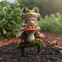 Frog on Mushroom Plaque Weather Resistant Frog on Mushroom Decor True-to-Life Details Acrylic Sign for Yard, Patio