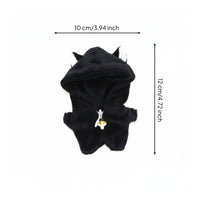 black color cat Doll Costume Cute Design 10cm Doll Bodysuit Soft Material Toy Accessory for Hobbyists