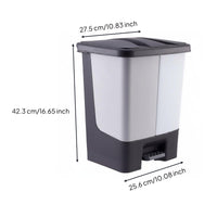 With Lid Wet Dry Separation Garbage Can Removable Inner Bins Foot Pedal Sorting Bin Easy to Clean Step Garbage Can for Office