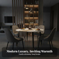 5 Pieces Light Luxury Design Square Pedestal Table with 4 Chairs Space-Saving Household Furniture Minimalist aesthetic for Apartment Dwellers, Small Families, Homeowners, Living Room, Kitchen, morning meal corner