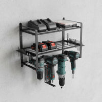 Multi-Layer Electric Drill Storage Rack Easy Installation Drill Charging Station Organizer Space Saving Power Tool Organizer Heavy Duty for DIY Enthusiasts, Woodworkers, Mechanics, Workshop, Garage, Shed