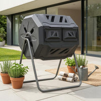 Metal Stand Vented Rotating Compost Bin Ventilated Octagonal Compost Tumbler