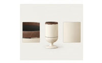 Pedestal-Base Trash Can with Wood Rim Floor-Standing Open-Top Trash Can Modern Wastebasket Minimalist for Office