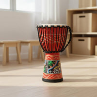 African Drum, Leather Skin, Hardwood, Beginner, School, Random Design