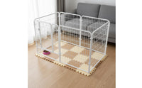 Heightened Design Modular Dog Pen with Divider Large Space Indoor Pet Fence Chew Resistant Heavy Duty Metal Pet Enclosure for Young Dogs