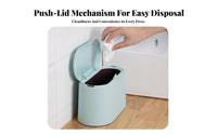 Mini Desktop Trash Can Double Layer Design Desktop Trash Can Compact Size Mini Press-Top Garbage Bin for Students, Homeowners, Dorm Room, Bedroom, Car