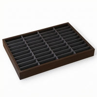 Wood-Grain Jewelry Display Tray Gray Gray Interior Jewelry Tray Rectangular Accessory Storage uncoveredTop