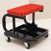 Automotive Stool with Tool Tray Padded Rolling Stool with Tool Tray Low-Profile Creeper Seat Car Vehicle Maintenance Professionals