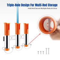 304 Stainless Steel Triple Rod Holder, Fishing Rod Rack, Removable Pin, Boat, Tackle Box Accessory