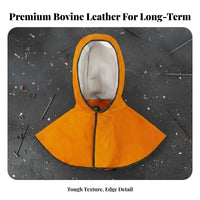Heat-Proof Proof Metal Joining Hood Fireproof Stitching Cowhide Metal Joining Hood Adjustable Fit for Welders, Metalworkers, Grinding