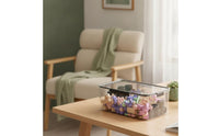 Storage Box with Latch Transparent Storage Box with Lid Organizer Bin Dustproof Container Heavy-Duty for Photographers, Studio