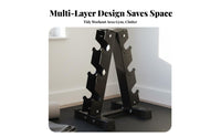 Space Saving Angled-Frame Dumbbell Rack Stable Design Multi-Tier Weight Stand Heavy-Duty Vertical Dumbbell Stand Anti-Slip Feet for Women, Home Gym