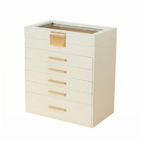 Multi-Layer Jewelry Organizer Rectangular Drawer Jewelry Box Flat Dresser Surface Storage