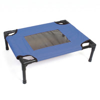 Cylindrical Frame Elevated Dog Cot Black Breathable Mesh Pet Bed for Dogs, Cats