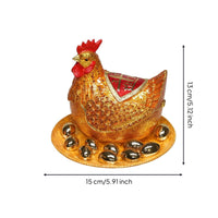 Enamel Hen Figurine Jewelry Box Enamel Inlay Craft Jeweled Chicken Statue Trinket Box Enameled Animal Figurine for Housewarming, Desktop