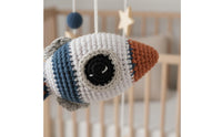 Spacecraft Crib Mobile Nordic Style Wooden Crib Visual Tracking Coordination for Infants, Infants