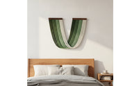 Tapestry with Wooden Bar Woven Fringe Wall Hanging Textured Macrame Wall Hanging with Wooden for Bedroom