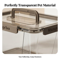 Clear Lidded Tote With Handles Latching Clear container Stackable Design for Families