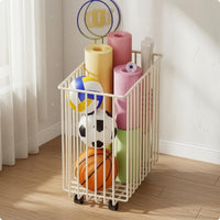 uncoveredGrid Storage Basket on Casters Ventilated Rolling Storage Basket Freestanding Organizer