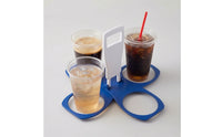 Reusable Drink Carrier with Handle Portable Foldable Drink Carrier Compact Cup Carrier Collapsible for Coffee Runs, Stadium, Festivals
