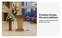 Long-Lasting Stainless Steel Speech Stand Anti-Rust Stainless Steel Lectern Stand Stable Structure Reception Welcome Desk Heavy Duty for Event Hosts, Receptionists, Hotel Lobbies, Conference Halls, Sales Centers, Auditoriums