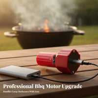 Power Bank Compatible Electric Barbecue Rotisserie Drive Low Noise USB Powered Grill Rotator High Rotational Force for Camping, Backyard