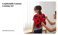 Ladybug Appendages and Face Covering Easy to Wear Ladybug Appendages Elastic Straps Bumblebee Costume Set for Children, Kids, Halloween