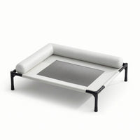 Breathable Elevated Dog Bed Cooling Raised Dog Bed Sturdy Pet Cot with Side Cushion Heavy-Duty for Indoor