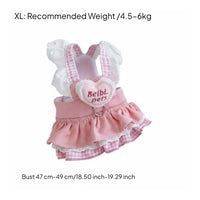 Ruffled Skirt Dog Harness Dress Leash Attachment D-Loop Puppy Princess Dress Lightweight for Pets, Summer Outings, Photo Shoots, Parties