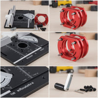 Laser-Engraved Router Table Insert Plate with Lift Base Aluminum Alloy Router Table Insert Plate CNC Anodized Tool Precision Machined for Woodworkers, DIYers, Woodworking Benches