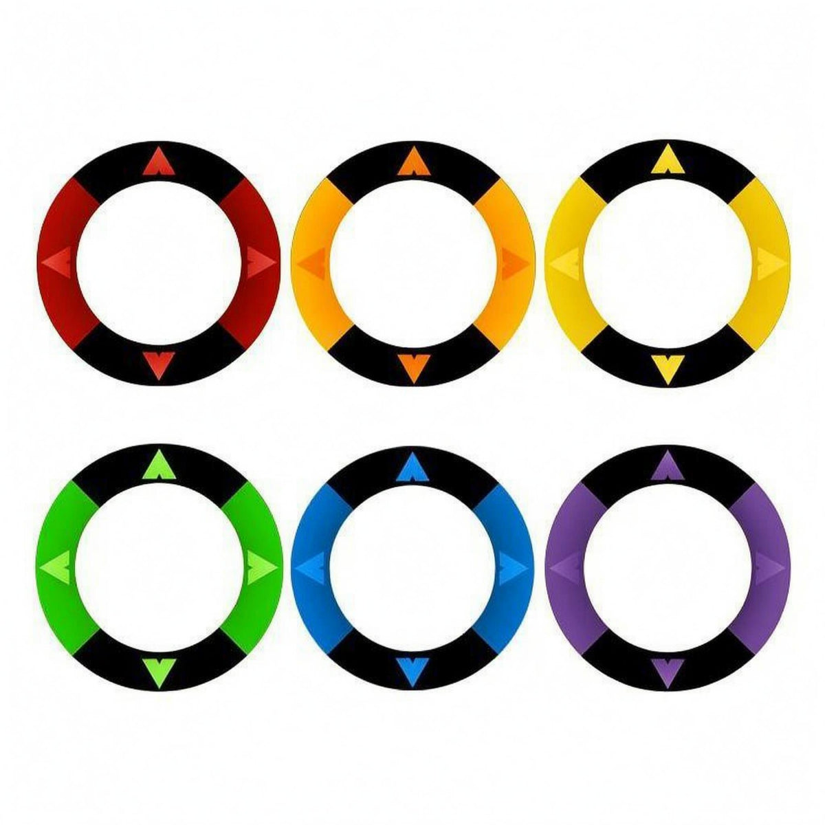 6 Pieces Colored Segmented Basketball Footwork Hoop Hollow Center Footwork Training Rings Color Coded Directional Drill Hoop for Movement Exercises