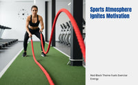 Red Battle Rope, Fitness Training Rope, Power Rope, Full Sleeve, Home Gym, Muscle Strength, MMA