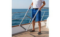 Folding Boat Ladder Stainless Steel Boarding Ladder Foldable Hardware for Yachts, Dinghies