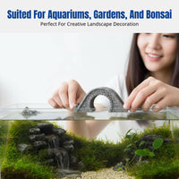 Resin Stone Bridge Landscape Decor, Mini Bonsai Ornament, Creative Fish Bowl Accessory, Flowing Water Garden Decoration