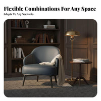 3 Pieces Modern Design Upholstered Tub Chair and Table Set sturdy Construction Upholstered Lounge Seat Sturdy Frame Reception Seating Ergonomic Backrest for Interior Designers, Business Owners, Office Managers, Hotel Lobby, Waiting Room