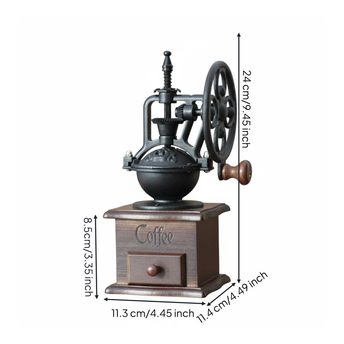 No Electricity Required Wheel Coffee Grinder Adjustable Coarseness Manual Coffee Grinder Ceramic Burr for Home Baristas