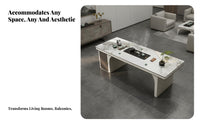 Table with Built-in Station Minimalist Design Household Furnishing Large Capacity Storage Dining Set for Hosts, Adults, Living Room, Balcony