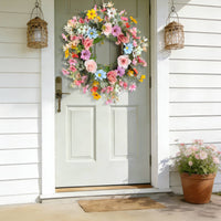 Vibrant Colors Seasonal Floret Wreath Handmade House Decoration Realistic Look for Party