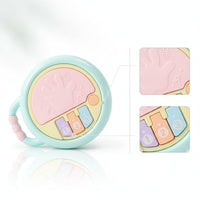 Embossed Toy Drum with Handle Handheld Baby Drum Toy Interactive Educational for Nursery