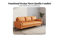 Scratch-Resistant Modern 3-Seater Sofa Easy to Clean Modern Minimalist Sofa Comfy Upholstered 3 Seater Couch Deep Seat for Families, Homeowners, Reception Area, Rental Home, Away Ice, Bedroom