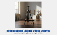 Alloy Art Easel, Foldable Adjustable Stand with Double-Sided Board, Metal Tray, Art Bag, Fasteners, for Outdoor Painting