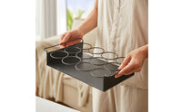 Beverage Storage Rack with Handles Countertop Drink Organizer Holder Portable Metal Bottle Rack with Tray for Bartenders, Kitchen