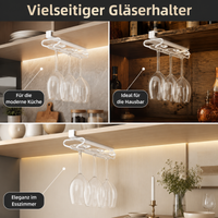 Wine Glass Holder, Hanging Glass Holder, Glass Holder Under Cabinet, 31cm, Matte, Drill-Free, Modern, Space-Saving