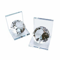 2 Pieces Non-Slip Crystal Gemstone Bookend Decorative Crystal Bookend Ideal Gift for Office Workers, Homeowners, Bookshelf, Shelves, Library
