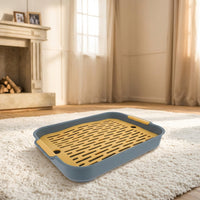 Large Lagomorph Litter Tray and Lagomorph Litter Box with Grid, Removable Double-Layer Pan for Guinea Pigs and Hamsters