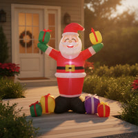 Easy Deflation Inflatable Santa with Gift Boxes Festive Santa Inflatable with Gift Box Sturdy Waterproof for Yard, Garden