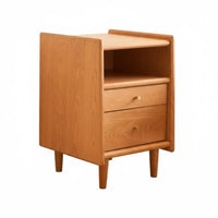 Minimalist Design Nightstand with Drawers Long-Lasting and Sturdy 2-Drawer Wooden Cabinet Polished Rounded Corners Bedside Table Versatile Use for Apartment Dwellers, Homeowners, Adults, Small Areas, Living Room, Hallway