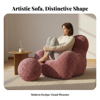 machine-cleanable Cover Barrel Chair Hugging Design Upholstered Barrel Armchair scuff Resistant Single Sofa Soft Upholstery for Pet Owners, Apartment Dwellers, property owners, Living Room, perusing corner, Bedroom, Home Office